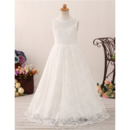 Style A-Line Floor Length Lace Flower Girl Dress for Wedding
