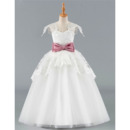 New Ball Gown Floor Length Flower Girl Dress with Belts