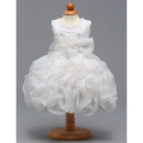 Custom Knee Length Ruffle Skirt Flower Girl Dress for Wedding