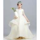 Custom Ball Gown Floor Length Lace Organza Little Girls Party Dress