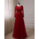 Elegant Floor Length Prom/ Party/ Formal Dress with Long Sleeves