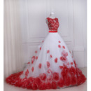 Ball Gown Floor Length Prom/ Quinceanera Dress with Rosette