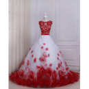 Ball Gown Floor Length Prom/ Quinceanera Dress with Rosette