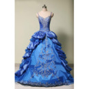 Elegant Spaghetti Straps Floor Length Prom/ Quinceanera Dress