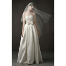 New Style A-Line Strapless Floor Length Satin Wedding Dresses
