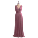 Custom V-Neck Floor Length Organza Evening/ Prom/ Formal Dress