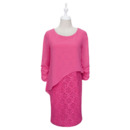 Elegant Column Short Mother Dress with Long Sleeves for Wedding