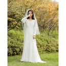 2022 New Style Long Sleeves Long Chiffon Reception Wedding Dresses