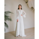 New Style Long Lace Reception Wedding Dresses with Long Sleeves