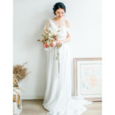 New Style Asymmetric One Shoulder Long Chiffon Bridal Dress