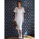 Custom Sheath Knee Length Lace Wedding Dress with Short Sleeves