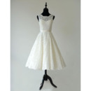 New Style A-Line Sleeveless Knee Length Lace Wedding Dress