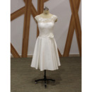 2022 New Style A-Line Sleeveless Knee Length Satin Bridal Dress