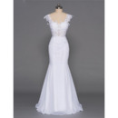 Custom Mermaid Sweetheart Floor Length Chiffon Wedding Dress