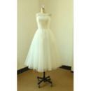 Informal A-Line Knee Length Organza Reception Wedding Dress