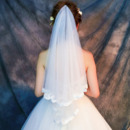 2 Layers Elbow-Length Tulle with Lace Edge White Wedding Veils