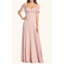 Custom A-Line Spaghetti Straps Floor Length Chiffon Bridesmaid Dress