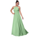 Custom A-Line Halter Floor Length Chiffon Bridesmaid/ Party Dress