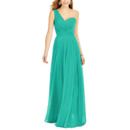 Elegant A-Line One Shoulder Floor Length Chiffon Bridesmaid Dress