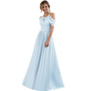 2020 New Style A-Line Halter Floor Length Chiffon Bridesmaid Dress