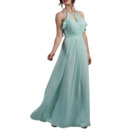 New Halter Floor Length Chiffon Backless Bridesmaid Dress