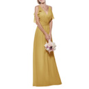 Custom Spaghetti Straps V-Neck Long Chiffon Bridesmaid Dress