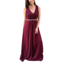 New Style V-Neck Floor Length Chiffon Bridesmaid Dress