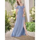 Latest Style Straps Floor Length Chiffon Bridesmaid/ Evening Dress