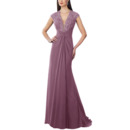 Custom V-Neck Floor Length Chiffon Bridesmaid/ Evening Dress