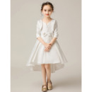 Adorable High-Low Knee Length Flower Girl Dress with Jackets