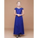 Adorable A-Line Short Sleeves Ankle Length Chiffon Flower Girl Dress