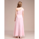 Custom One Shoulder Chiffon Junior Bridesmaid Dress