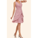 Classy A-Line V-Neck Short Chiffon Layered Skirt Homecoming Dress