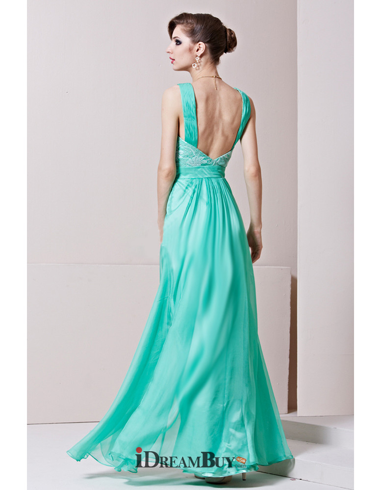 Sheath/ Column Round/ Scoop Floor Length Taffeta Formal Evening Dress