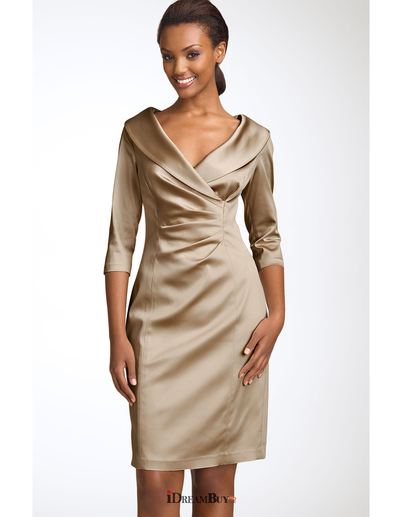 Modern Classy Knee Length Mother of the Bride Dress with Sleeves US